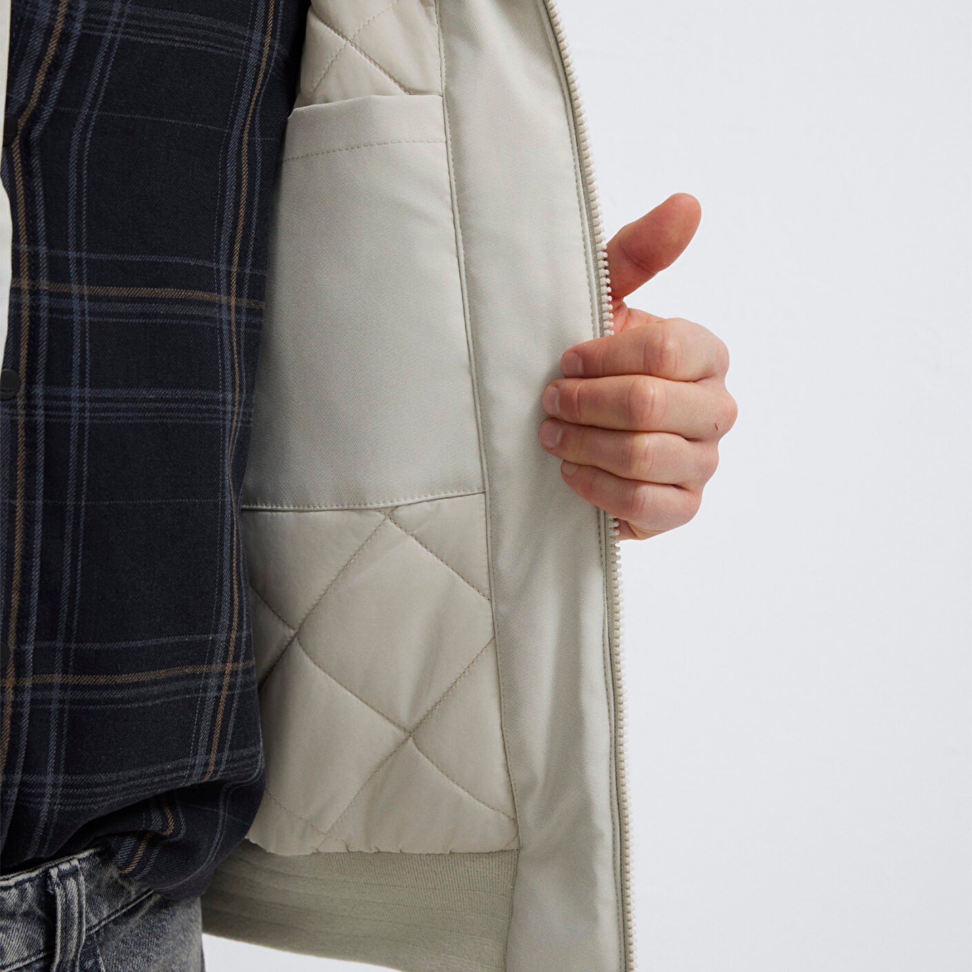 Mavi Mavi Logo Nakışlı Gri Bomber Ceket 0110774-70144