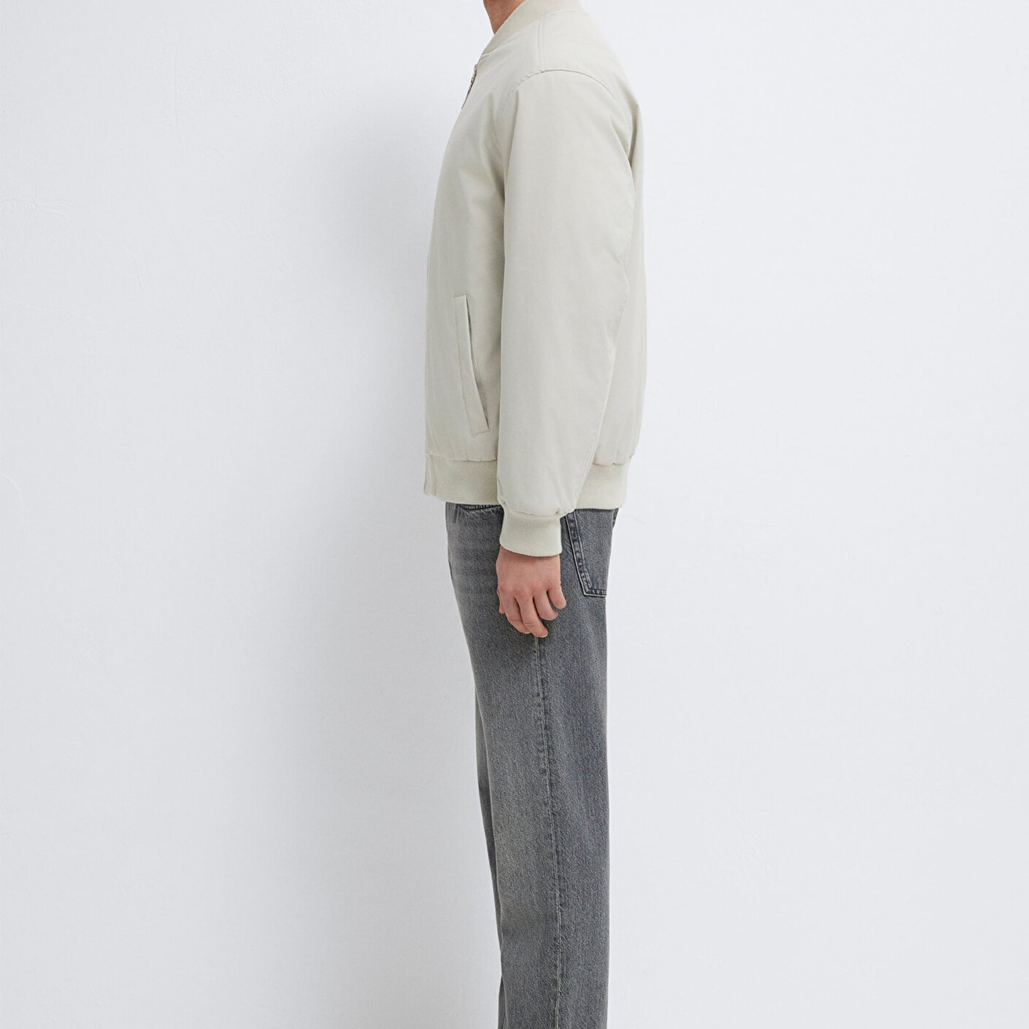 Mavi Mavi Logo Nakışlı Gri Bomber Ceket 0110774-70144