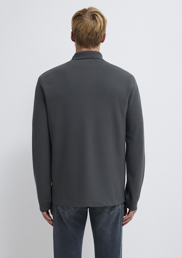  Mavi Mavi Black Uzun Kollu Antrasit Polo Tişört Regular Fit / Normal Kesim 0613154-70088