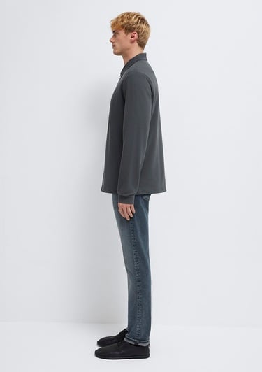  Mavi Mavi Black Uzun Kollu Antrasit Polo Tişört Regular Fit / Normal Kesim 0613154-70088