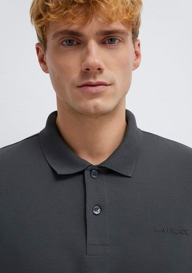  Mavi Mavi Black Uzun Kollu Antrasit Polo Tişört Regular Fit / Normal Kesim 0613154-70088