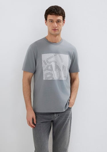  Mavi İstanbul Baskılı Gri Tişört Regular Fit / Normal Kesim 0612990-85550