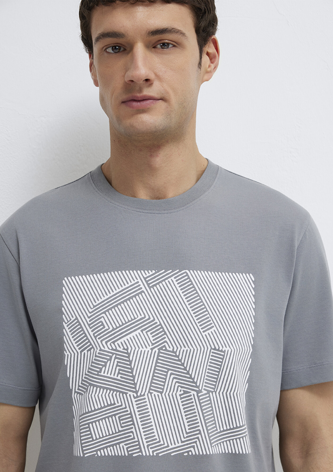 Mavi İstanbul Baskılı Gri Tişört Regular Fit / Normal Kesim 0612990-85550