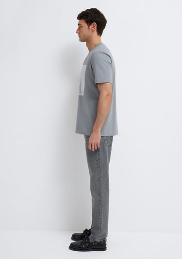  Mavi İstanbul Baskılı Gri Tişört Regular Fit / Normal Kesim 0612990-85550
