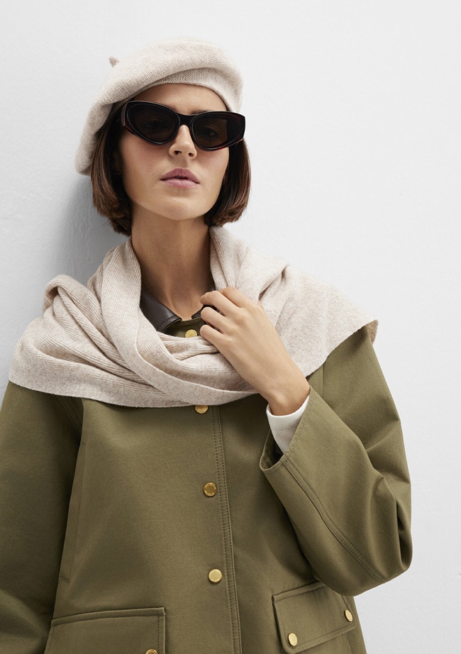  Mavi Yün Karışımlı Bej Bere 1913953-70020