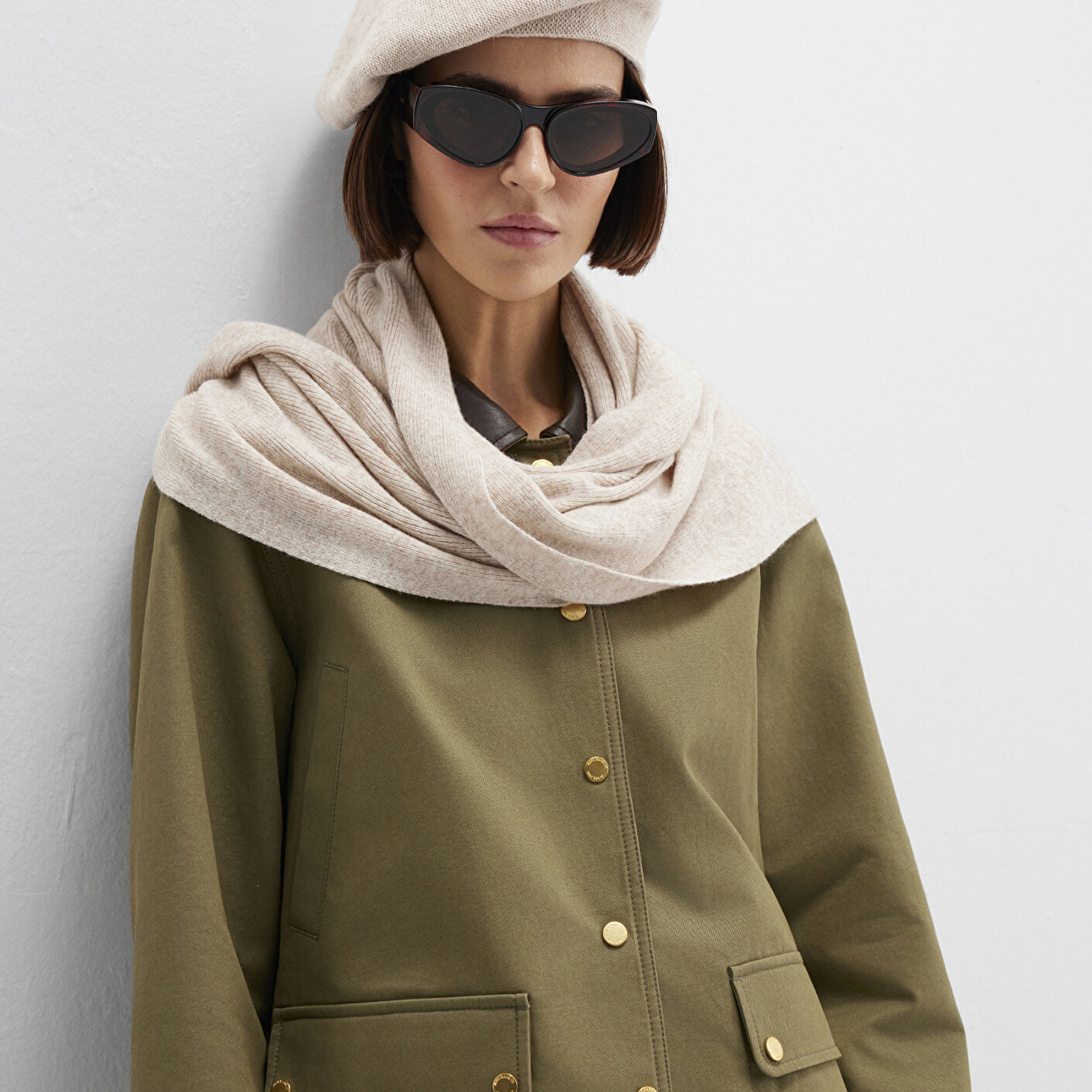 Mavi Yün Karışımlı Bej Bere 1913953-70020