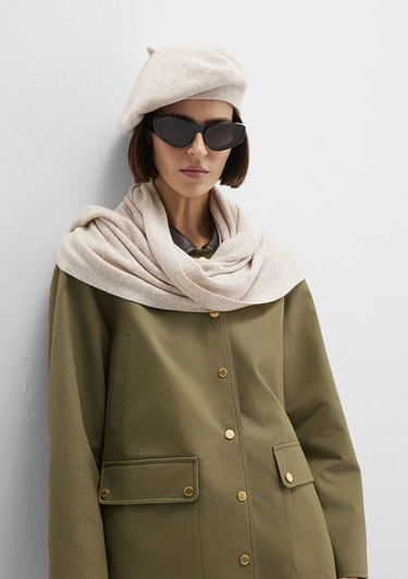  Mavi Yün Karışımlı Bej Bere 1913953-70020