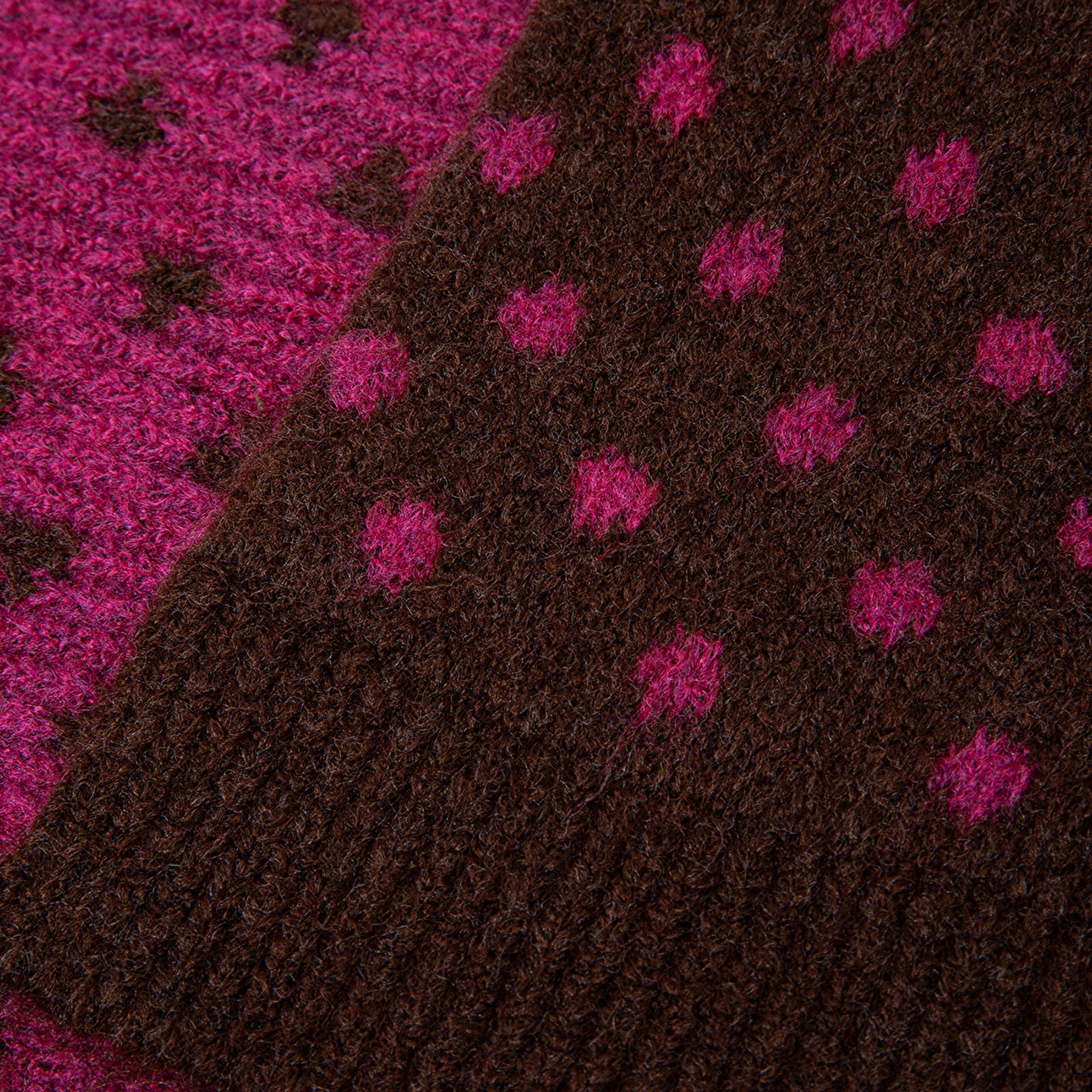 Mavi Puantiye Detaylı Kahverengi Atkı 1913952-70246