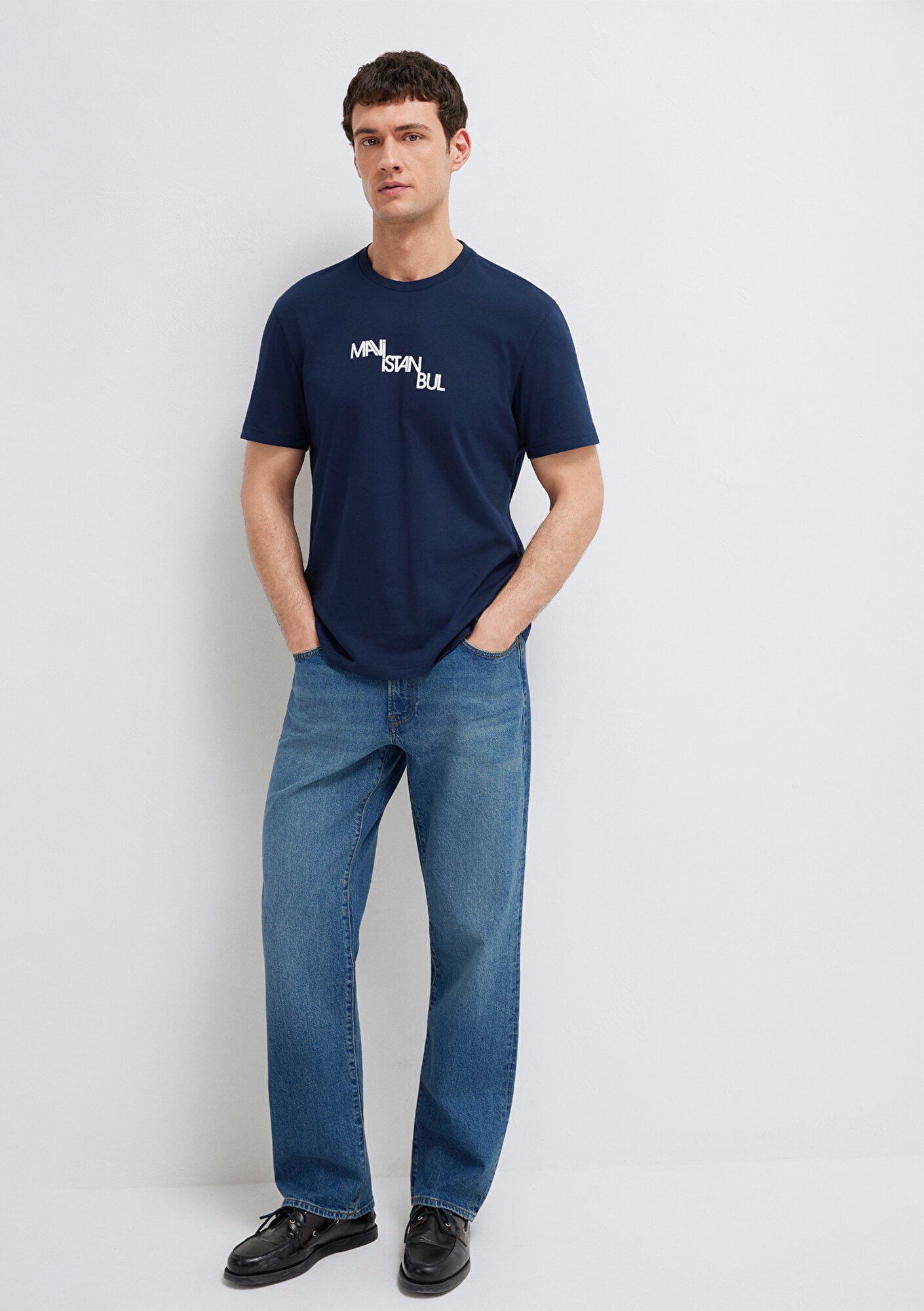 Mavi İstanbul Baskılı Lacivert Tişört Regular Fit / Normal Kesim 0612274-70497