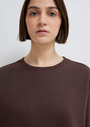  Mavi Bisiklet Yaka Kahverengi Sweatshirt 1610198-70240