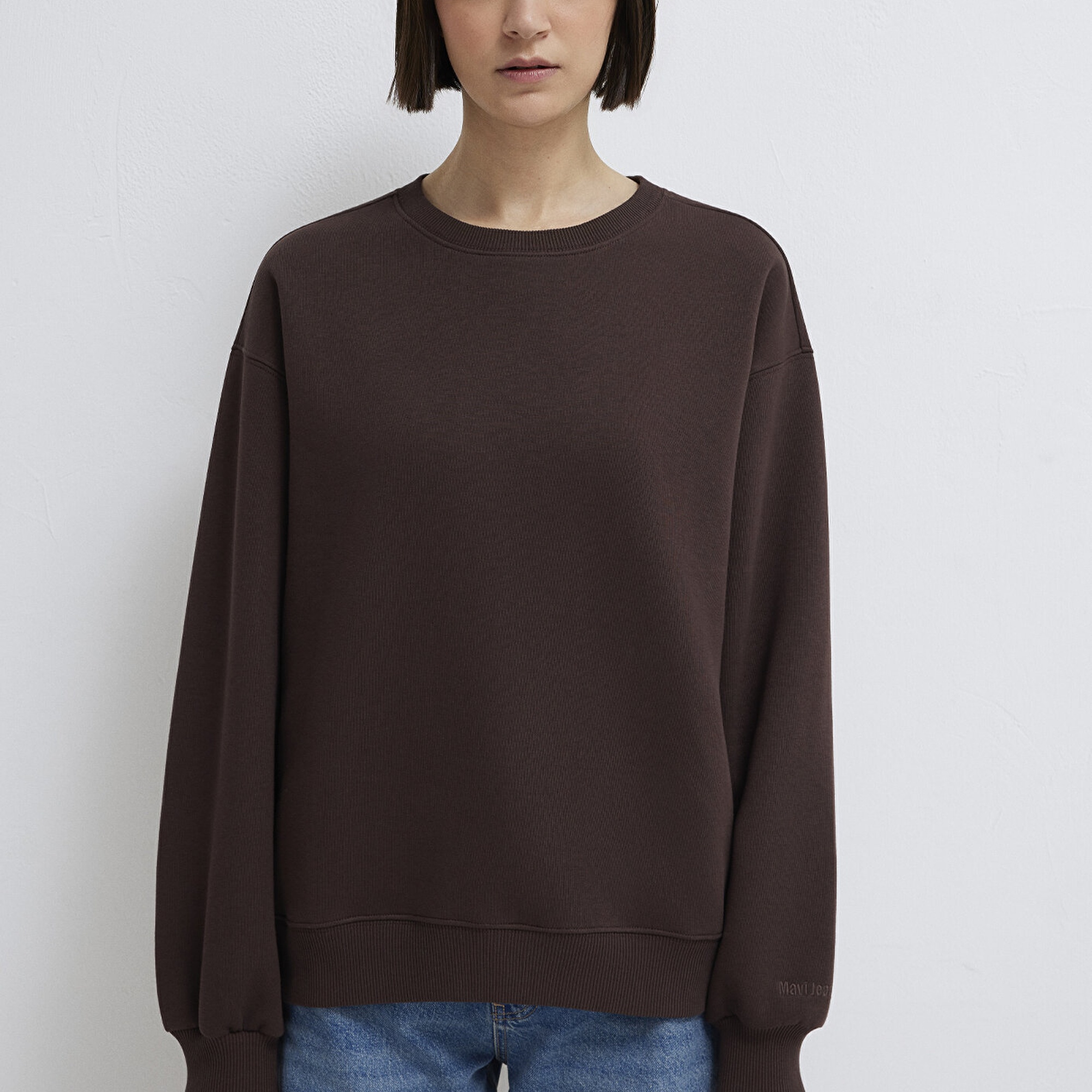 Mavi Bisiklet Yaka Kahverengi Sweatshirt 1610198-70240