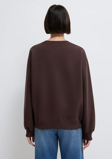  Mavi Bisiklet Yaka Kahverengi Sweatshirt 1610198-70240