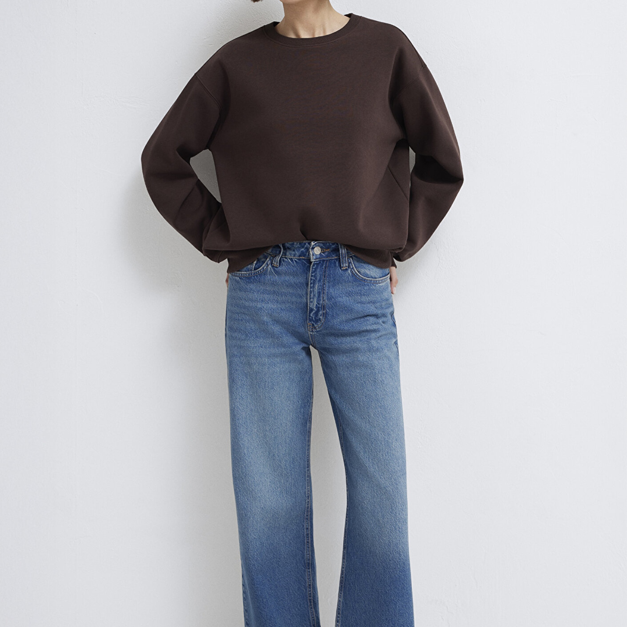 Mavi Bisiklet Yaka Kahverengi Sweatshirt 1610198-70240