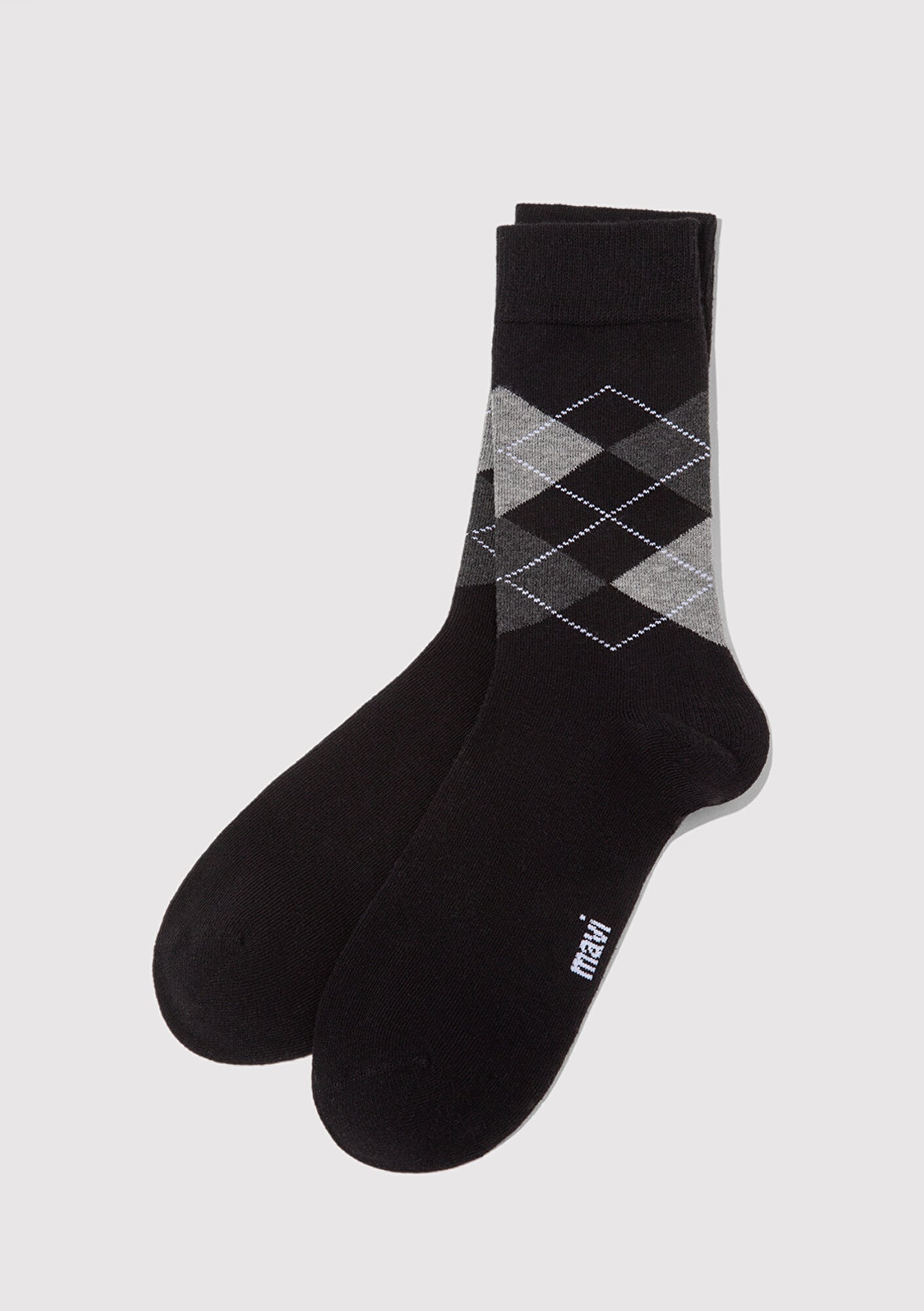  Mavi Baklava Desenli Siyah Soket Çorap 0912326-900