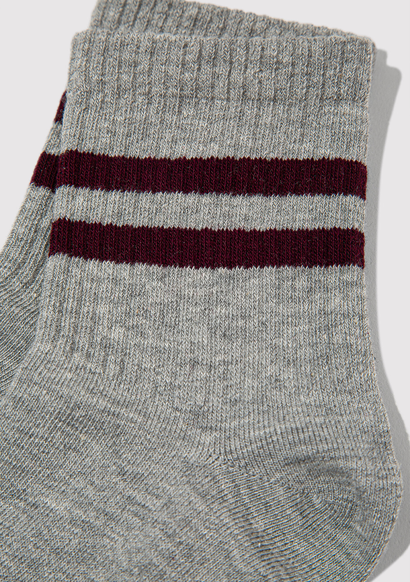  Mavi Çizgi Detaylı Gri Soket Çorap 0911594-24386