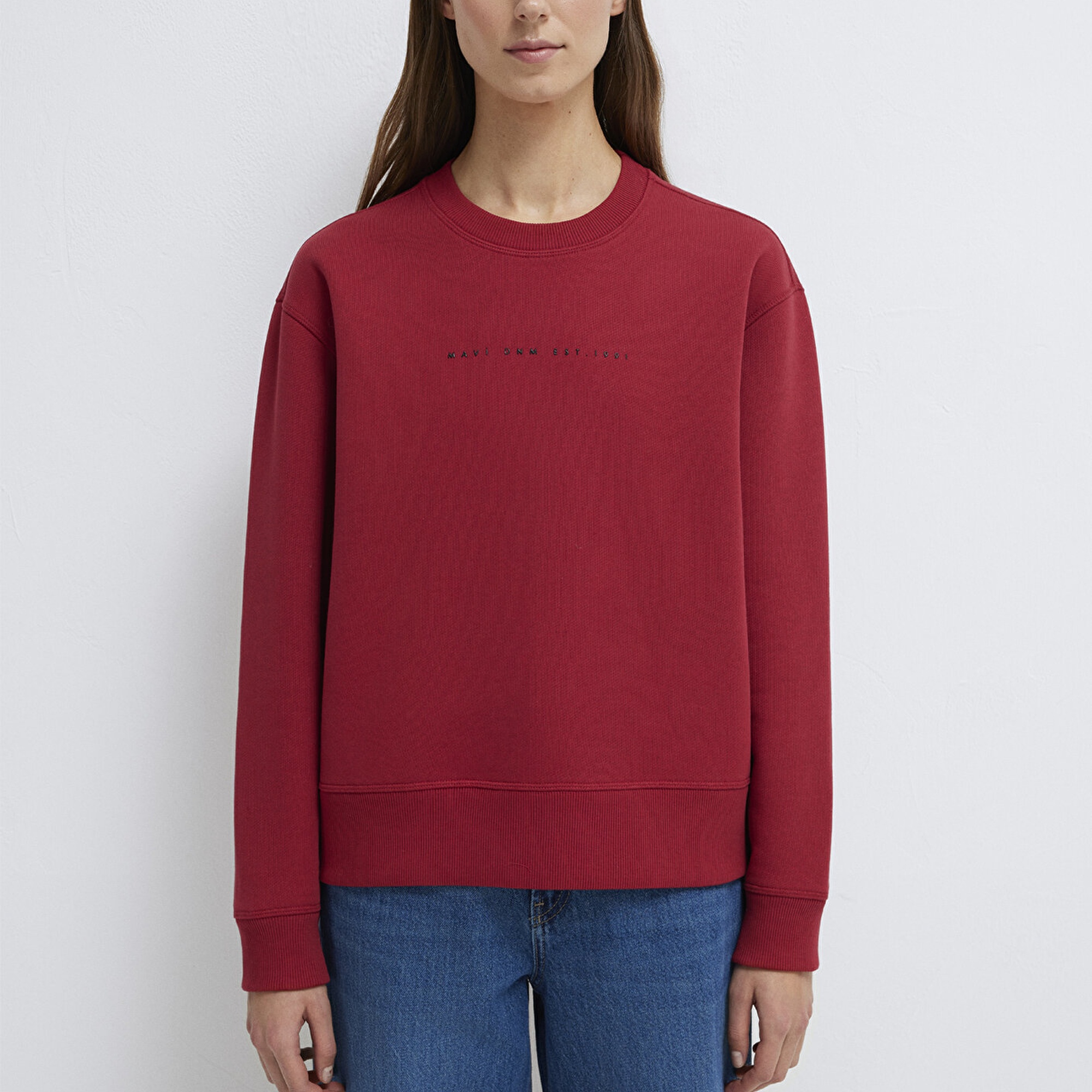 Mavi Mavi Denim Baskılı Kırmızı Sweatshirt 1S10525-70424