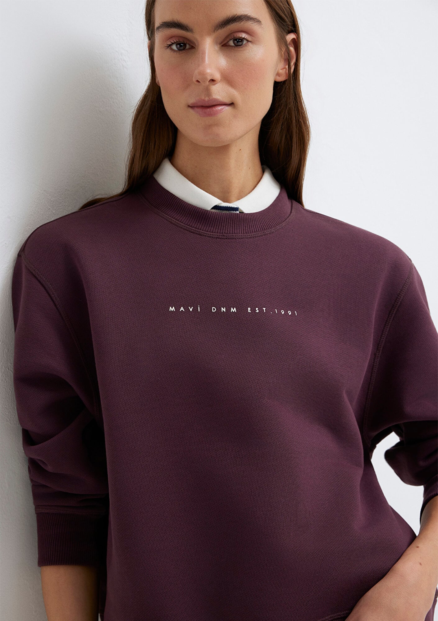 Mavi Mavi Denim Baskılı Bordo Sweatshirt 1S10525-70260