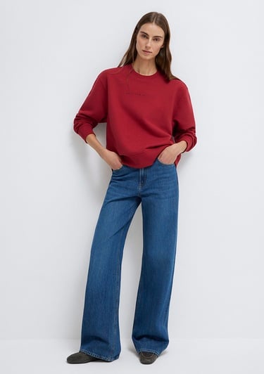  Mavi Mavi Denim Baskılı Kırmızı Sweatshirt 1S10525-70424