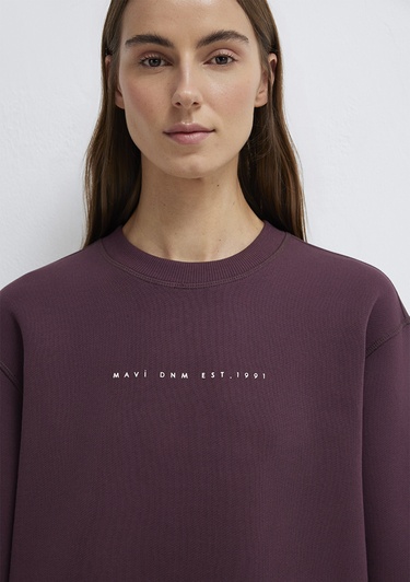  Mavi Mavi Denim Baskılı Bordo Sweatshirt 1S10525-70260
