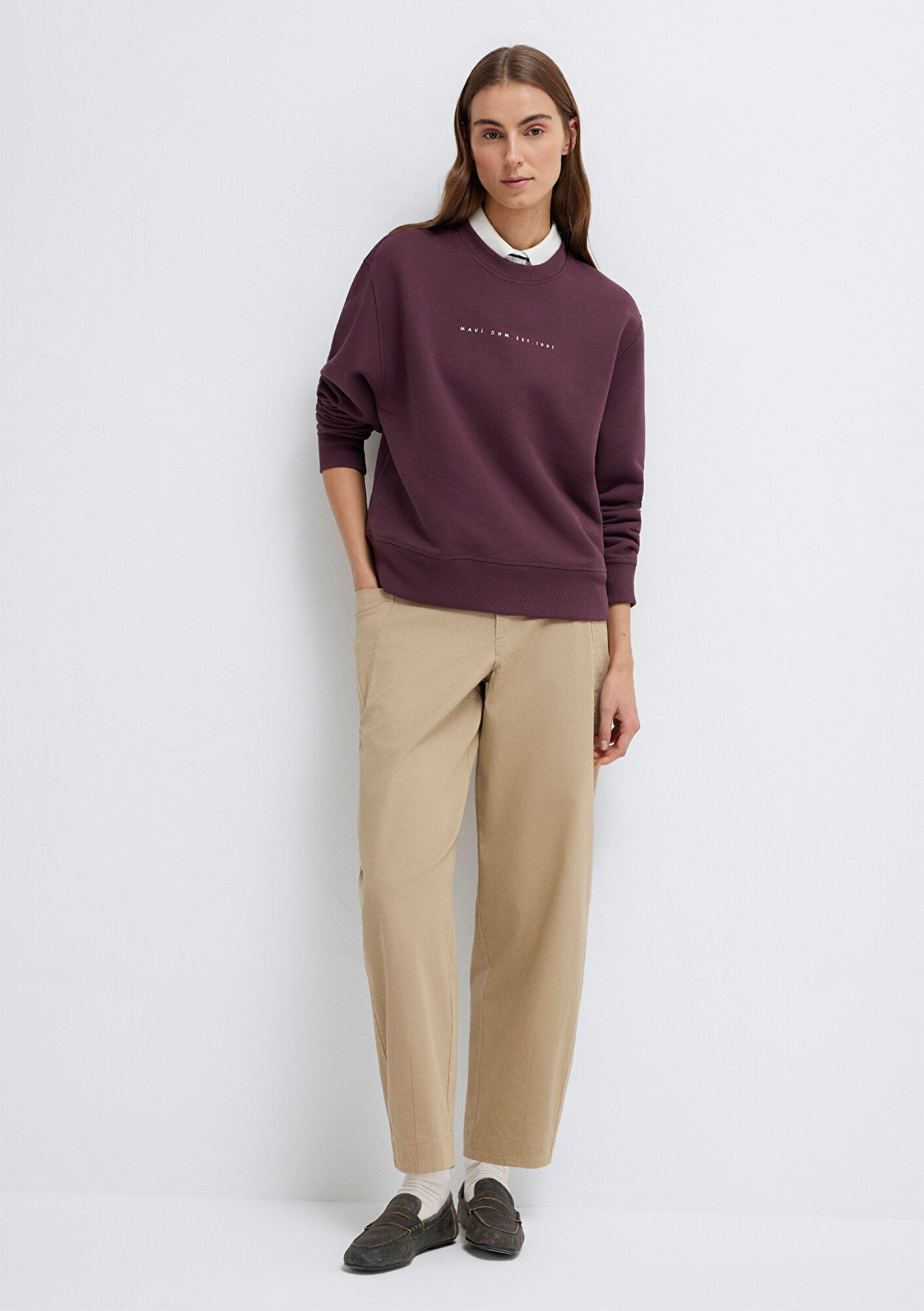 Mavi Mavi Denim Baskılı Bordo Sweatshirt 1S10525-70260