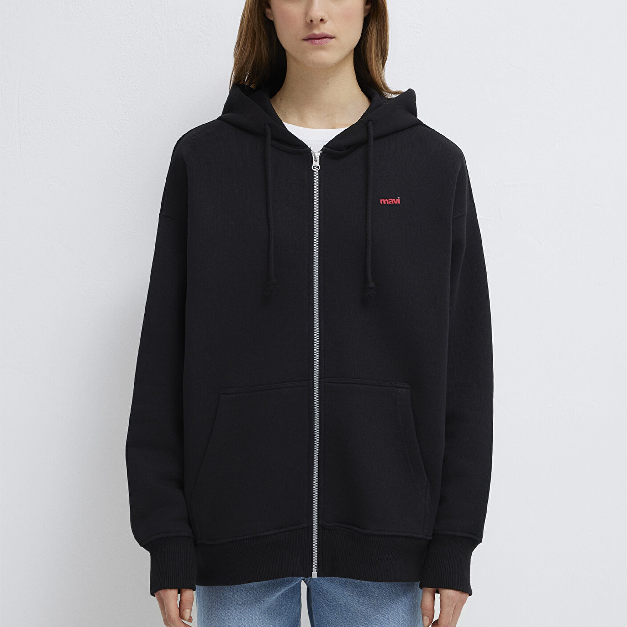 Mavi Mavi Logo Baskılı Kapüşonlu Siyah Sweatshirt 1S10531-900