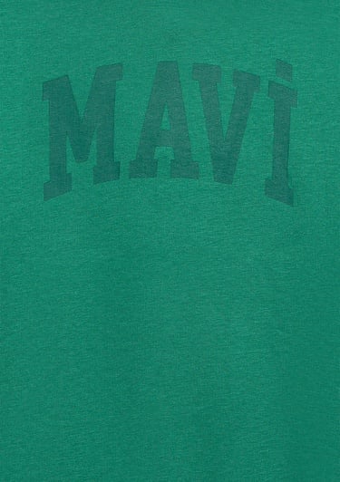  Mavi Mavi Logo Baskılı Yeşil Tişört 6S10143-71697