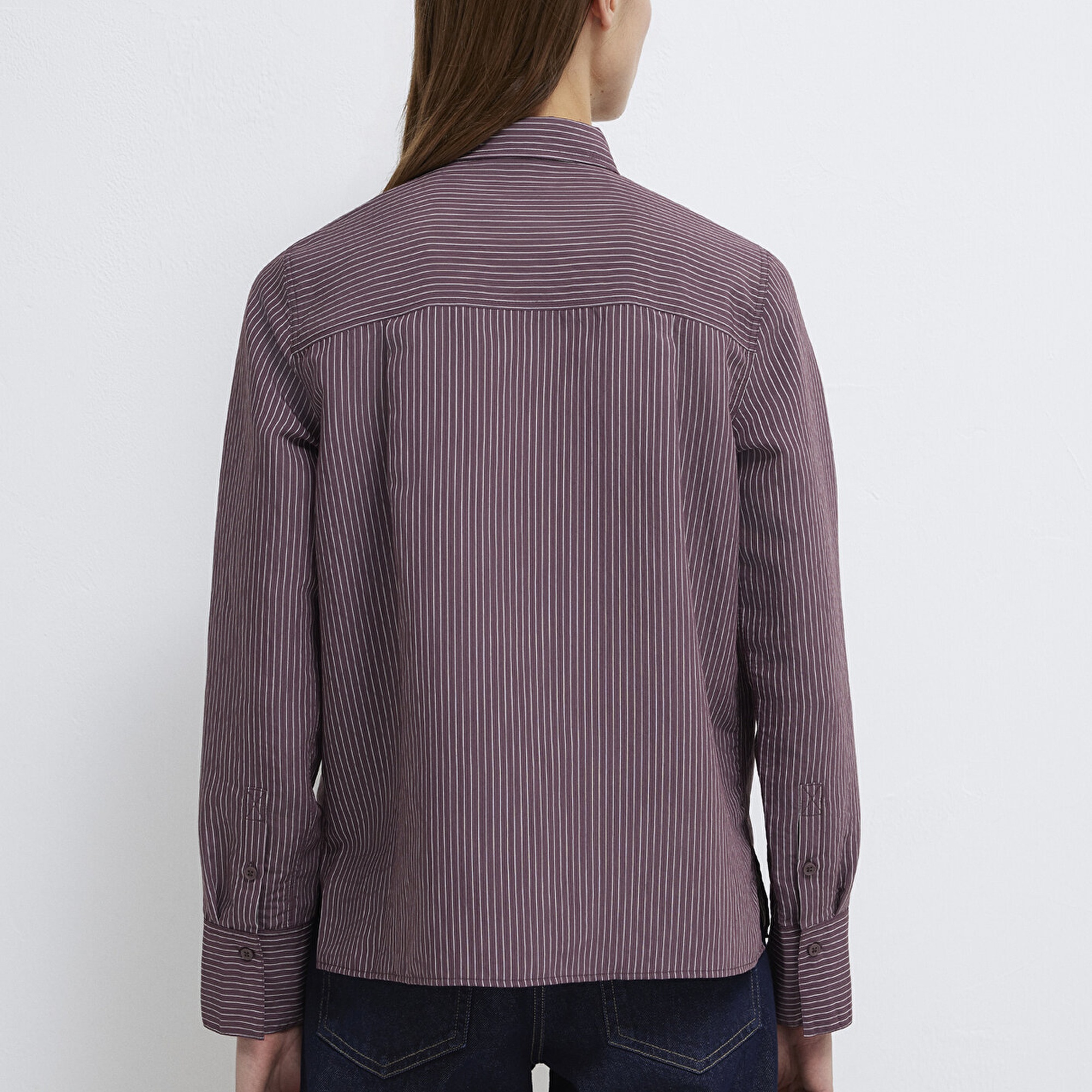 Mavi (TENCEL™) Liyosel Karışımlı Çizgili Gömlek Regular Fit / Normal Kesim 1211374-91569