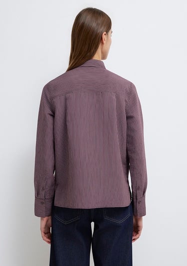  Mavi (TENCEL™) Liyosel Karışımlı Çizgili Gömlek Regular Fit / Normal Kesim 1211374-91569