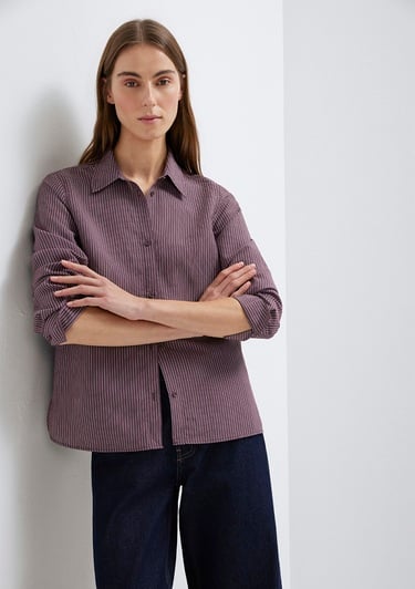  Mavi (TENCEL™) Liyosel Karışımlı Çizgili Gömlek Regular Fit / Normal Kesim 1211374-91569