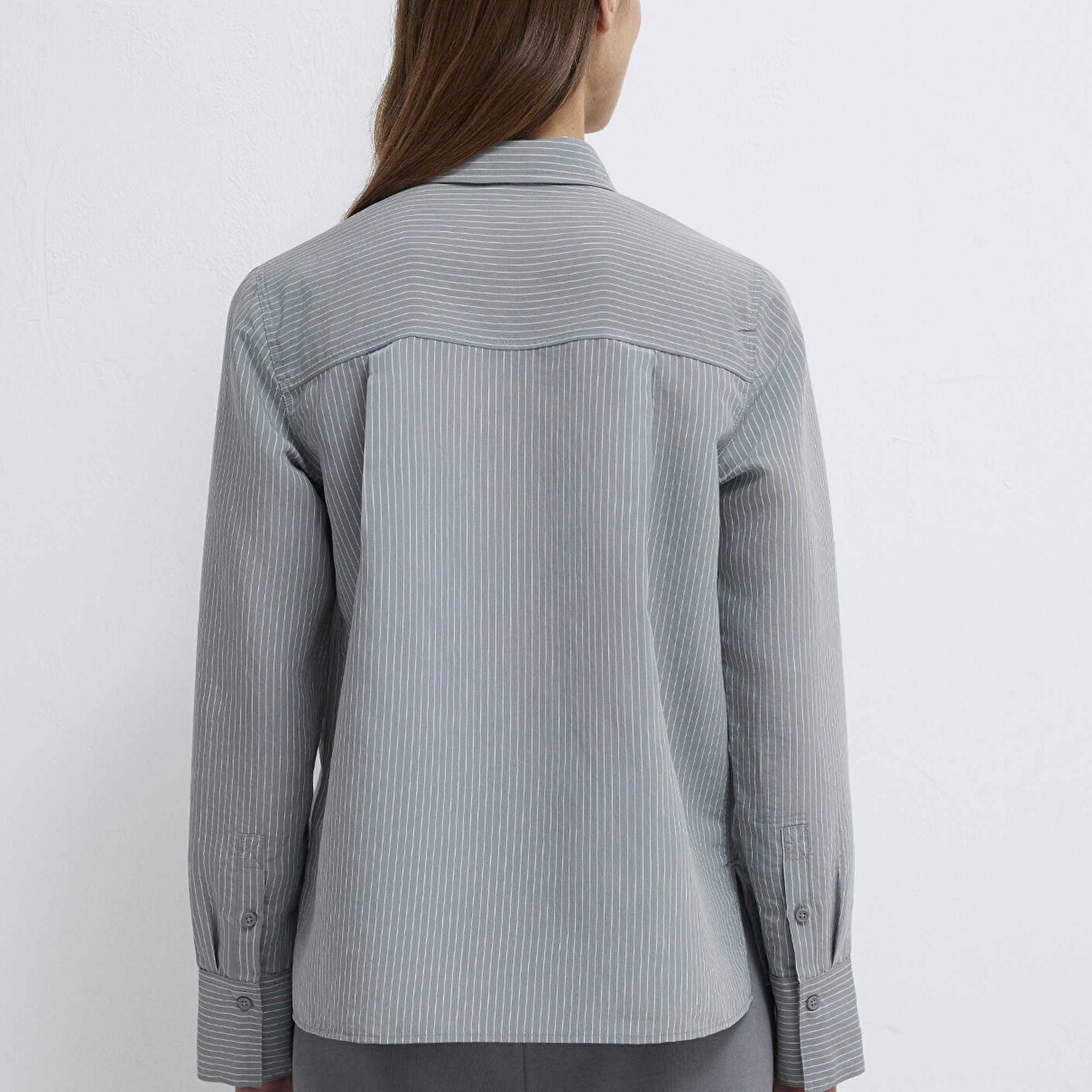 Mavi (TENCEL™) Liyosel Karışımlı Çizgili Gömlek Regular Fit / Normal Kesim 1211374-88069