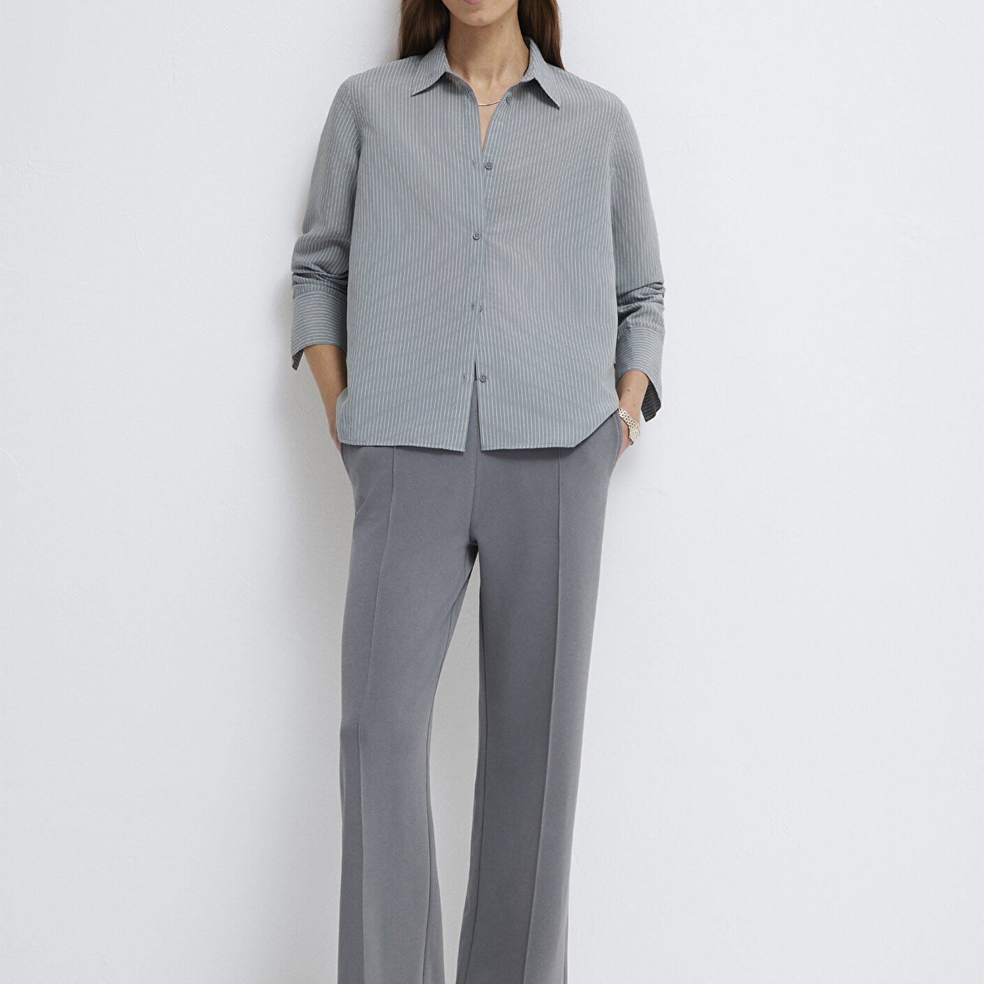 Mavi (TENCEL™) Liyosel Karışımlı Çizgili Gömlek Regular Fit / Normal Kesim 1211374-88069