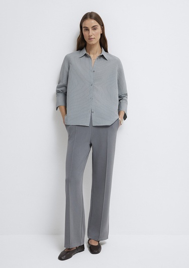  Mavi (TENCEL™) Liyosel Karışımlı Çizgili Gömlek Regular Fit / Normal Kesim 1211374-88069