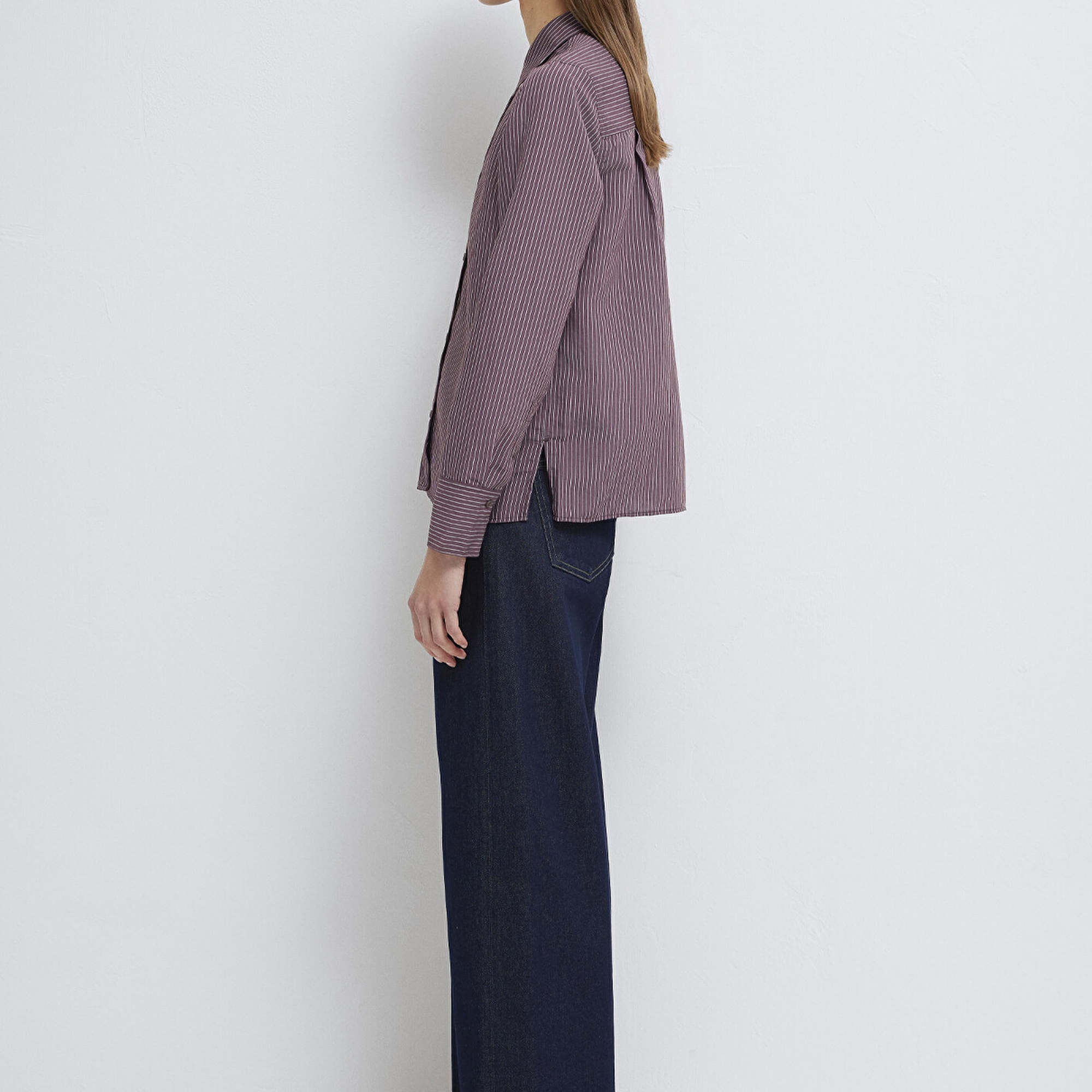 Mavi (TENCEL™) Liyosel Karışımlı Çizgili Gömlek Regular Fit / Normal Kesim 1211374-91569