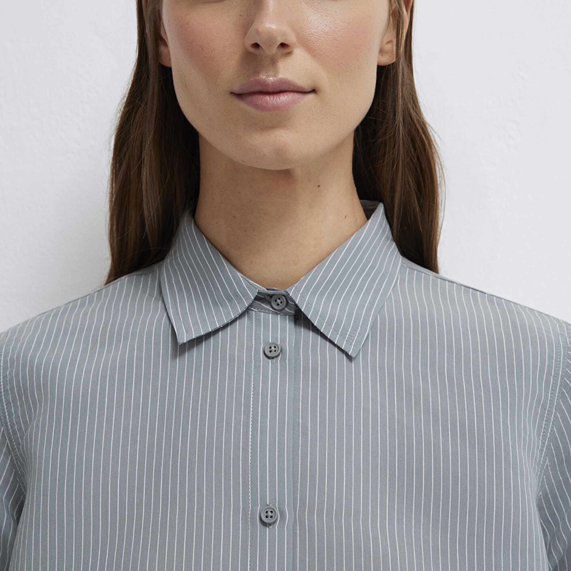 Mavi (TENCEL™) Liyosel Karışımlı Çizgili Gömlek Regular Fit / Normal Kesim 1211374-88069