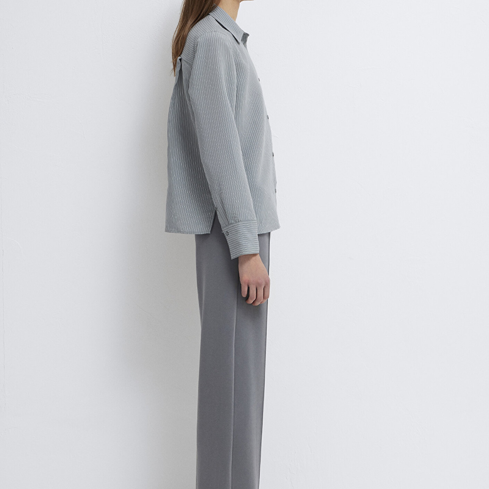 Mavi (TENCEL™) Liyosel Karışımlı Çizgili Gömlek Regular Fit / Normal Kesim 1211374-88069