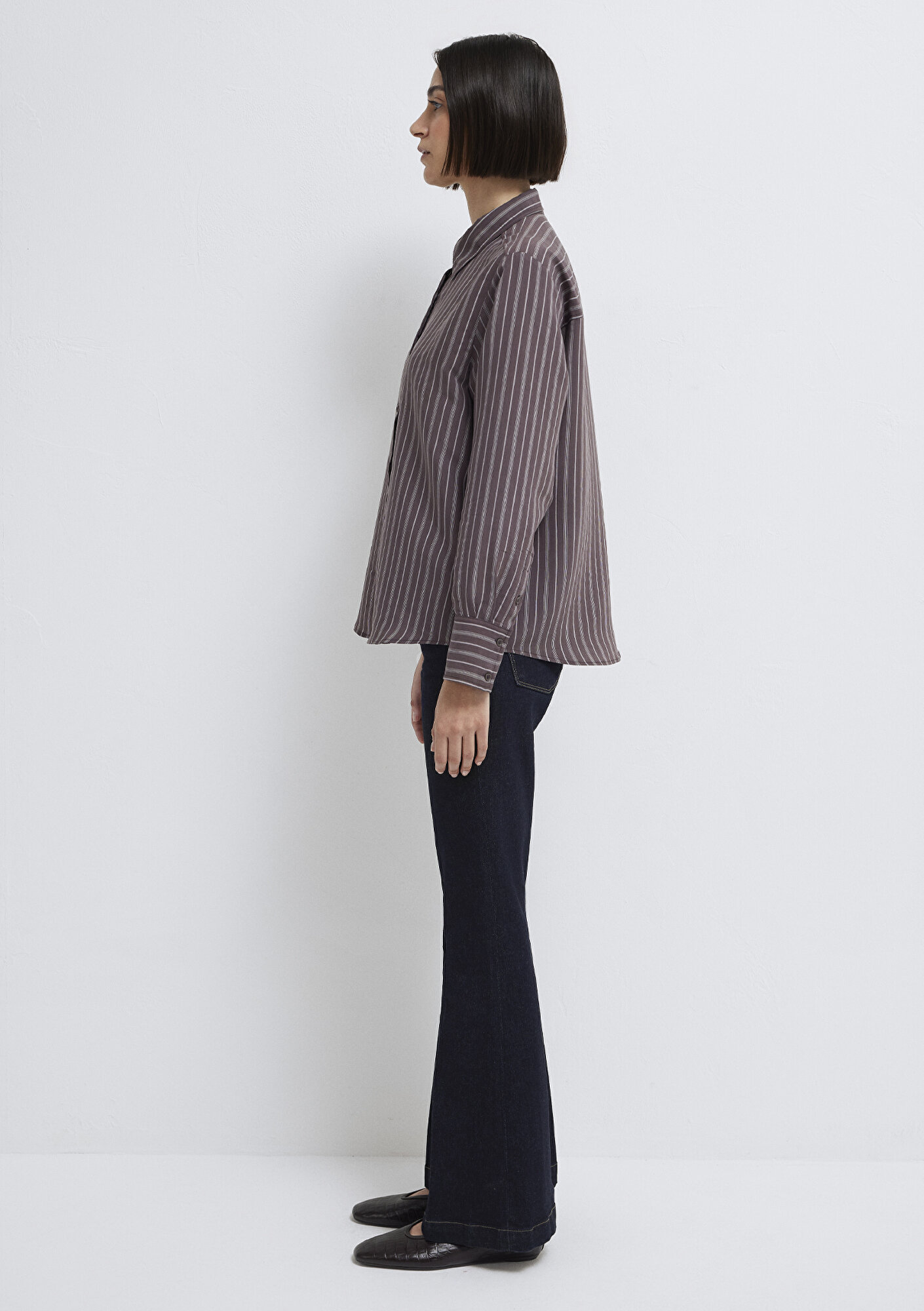 Mavi Mor (TENCEL™) Liyosel Gömlek Loose Fit / Bol Rahat Kesim 1211373-91534