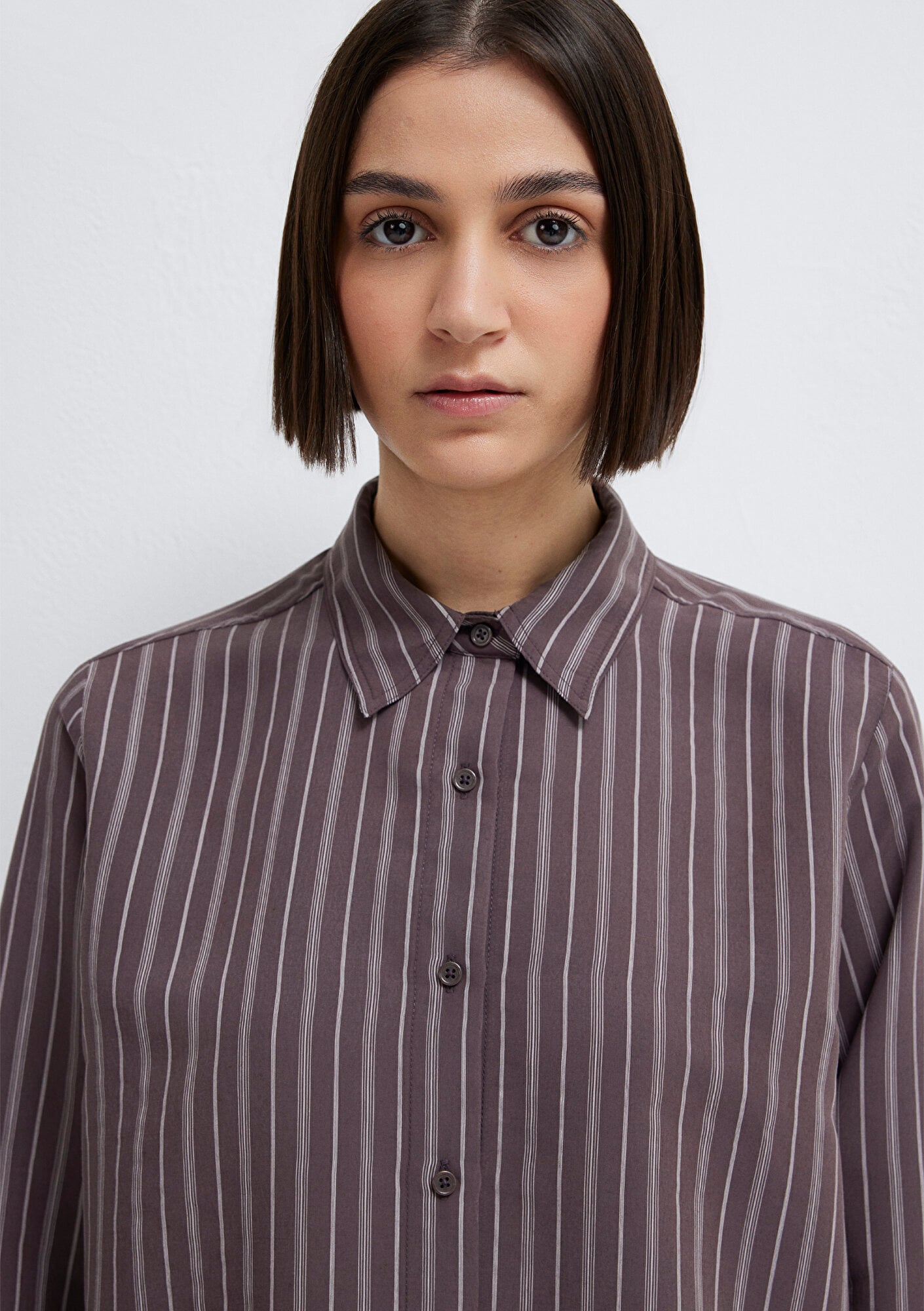 Mavi Mor (TENCEL™) Liyosel Gömlek Loose Fit / Bol Rahat Kesim 1211373-91534