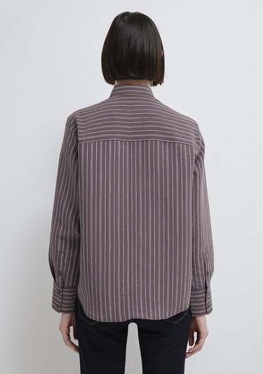  Mavi Mor (TENCEL™) Liyosel Gömlek Loose Fit / Bol Rahat Kesim 1211373-91534