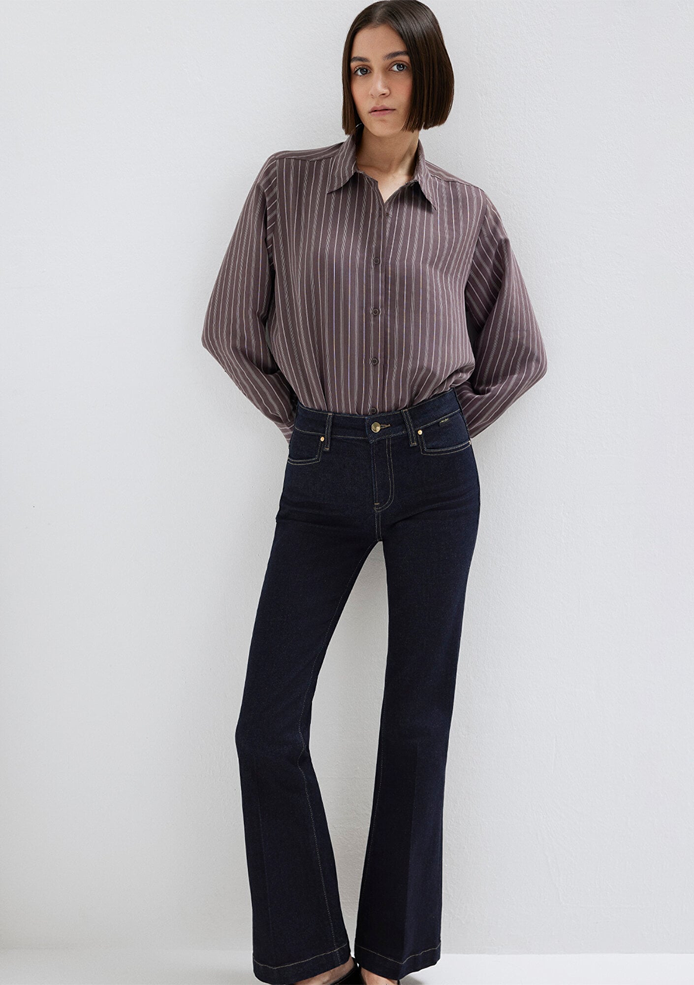 Mavi Mor (TENCEL™) Liyosel Gömlek Loose Fit / Bol Rahat Kesim 1211373-91534