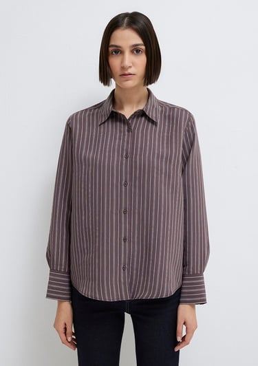  Mavi Mor (TENCEL™) Liyosel Gömlek Loose Fit / Bol Rahat Kesim 1211373-91534