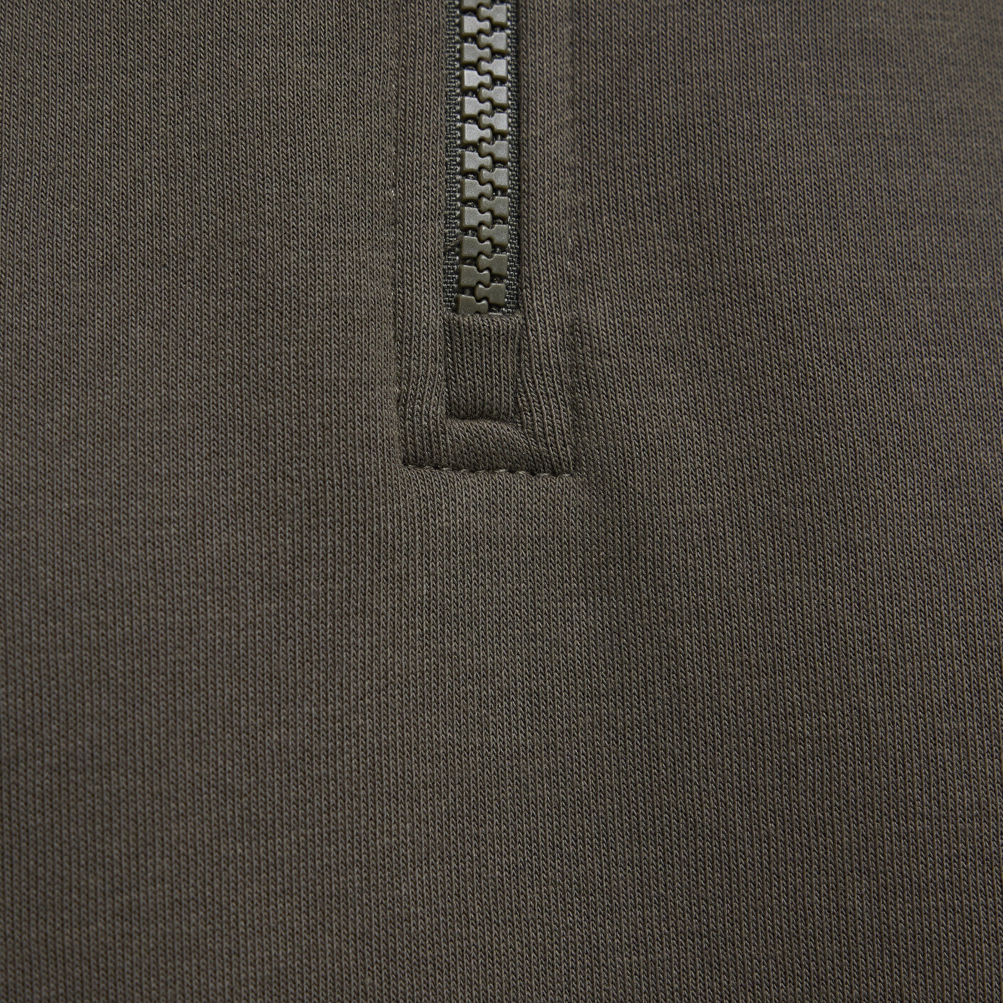 Mavi Yarı Fermuarlı Haki Basic Sweatshirt 0S10278-71553