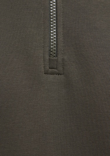  Mavi Yarı Fermuarlı Haki Basic Sweatshirt 0S10278-71553