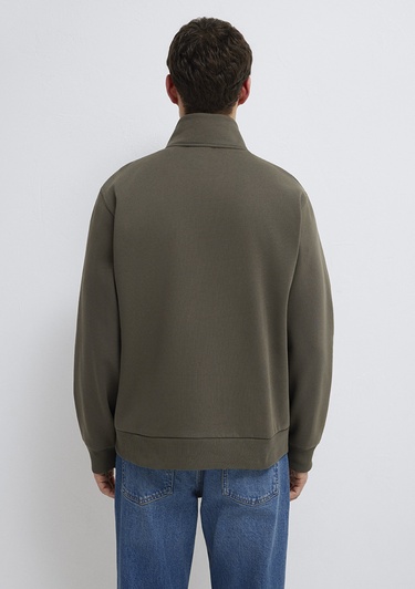  Mavi Yarı Fermuarlı Haki Basic Sweatshirt 0S10278-71553