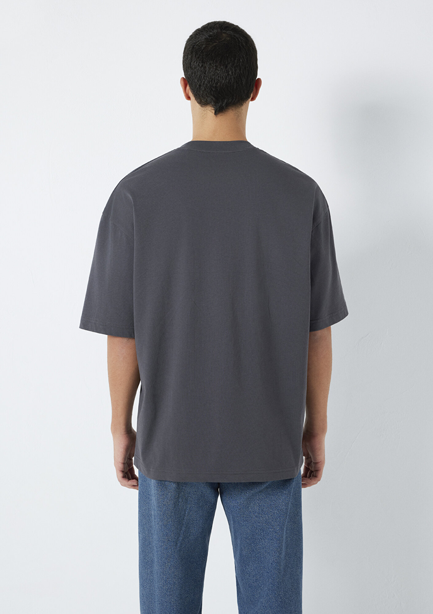  Mavi MVJNS Baskılı Antrasit Tişört Oversize / Geniş Kesim 0613215-80955