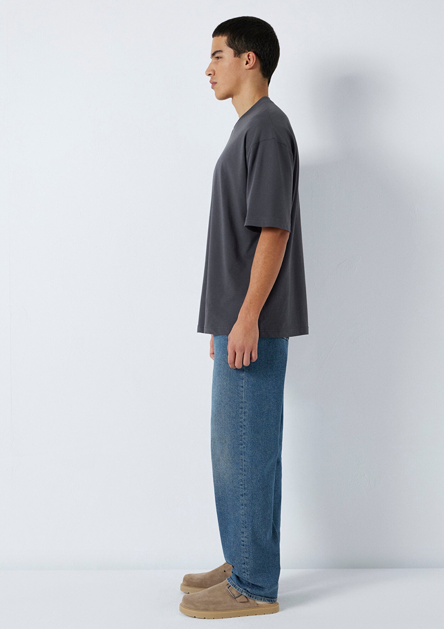 Mavi MVJNS Baskılı Antrasit Tişört Oversize / Geniş Kesim 0613215-80955