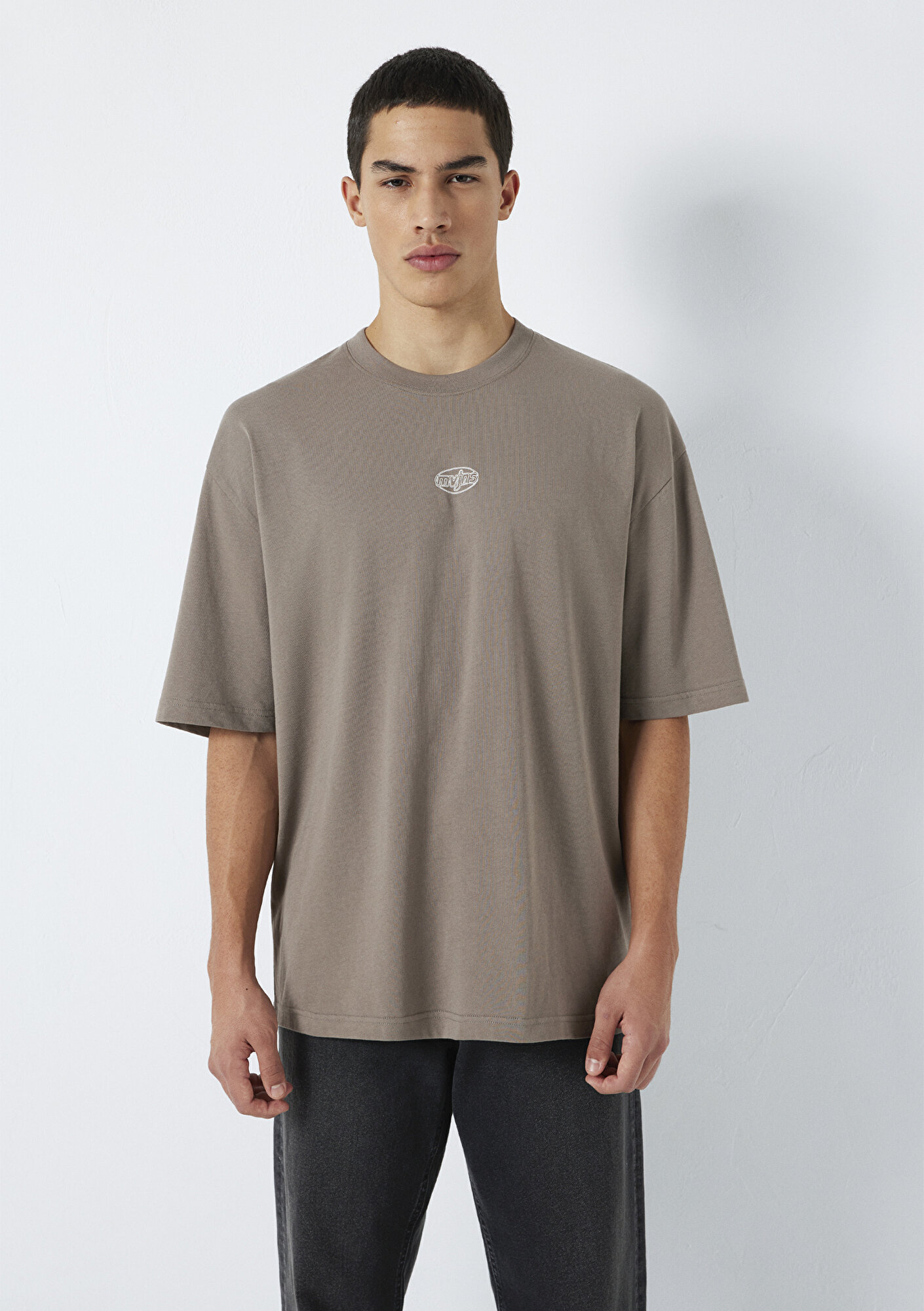  Mavi MVJNS Baskılı Kahverengi Tişört Oversize / Geniş Kesim 0613215-87875