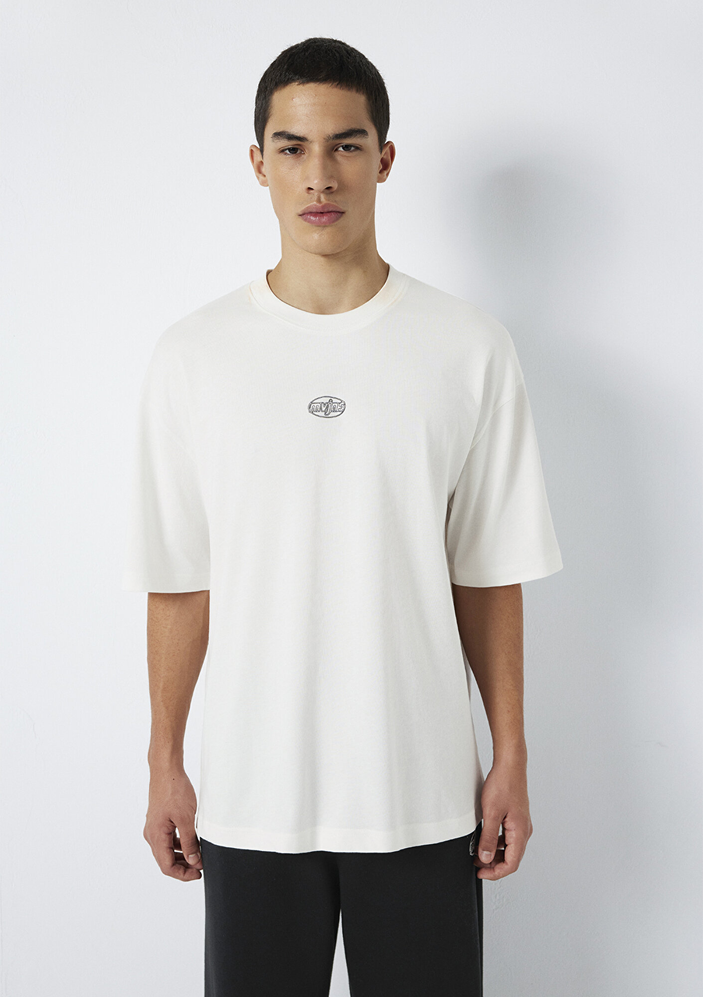  Mavi MVJNS Baskılı Ekru Tişört Oversize / Geniş Kesim 0613215-70057