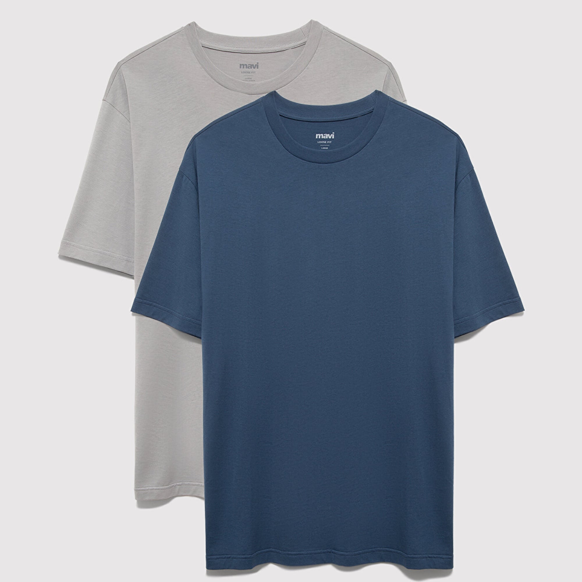 Mavi 2li Erkek Basic Tişört Loose Fit / Bol Rahat Kesim 0612317-90609