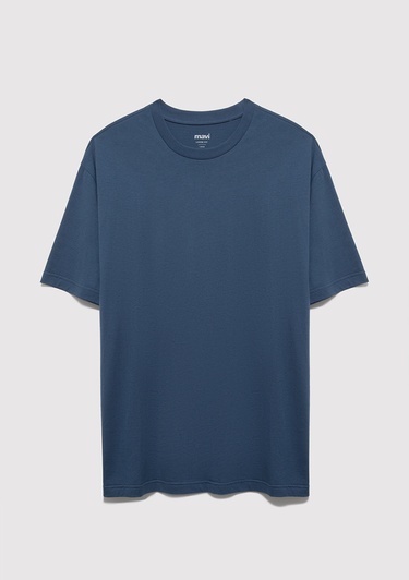  Mavi 2li Erkek Basic Tişört Loose Fit / Bol Rahat Kesim 0612317-90609