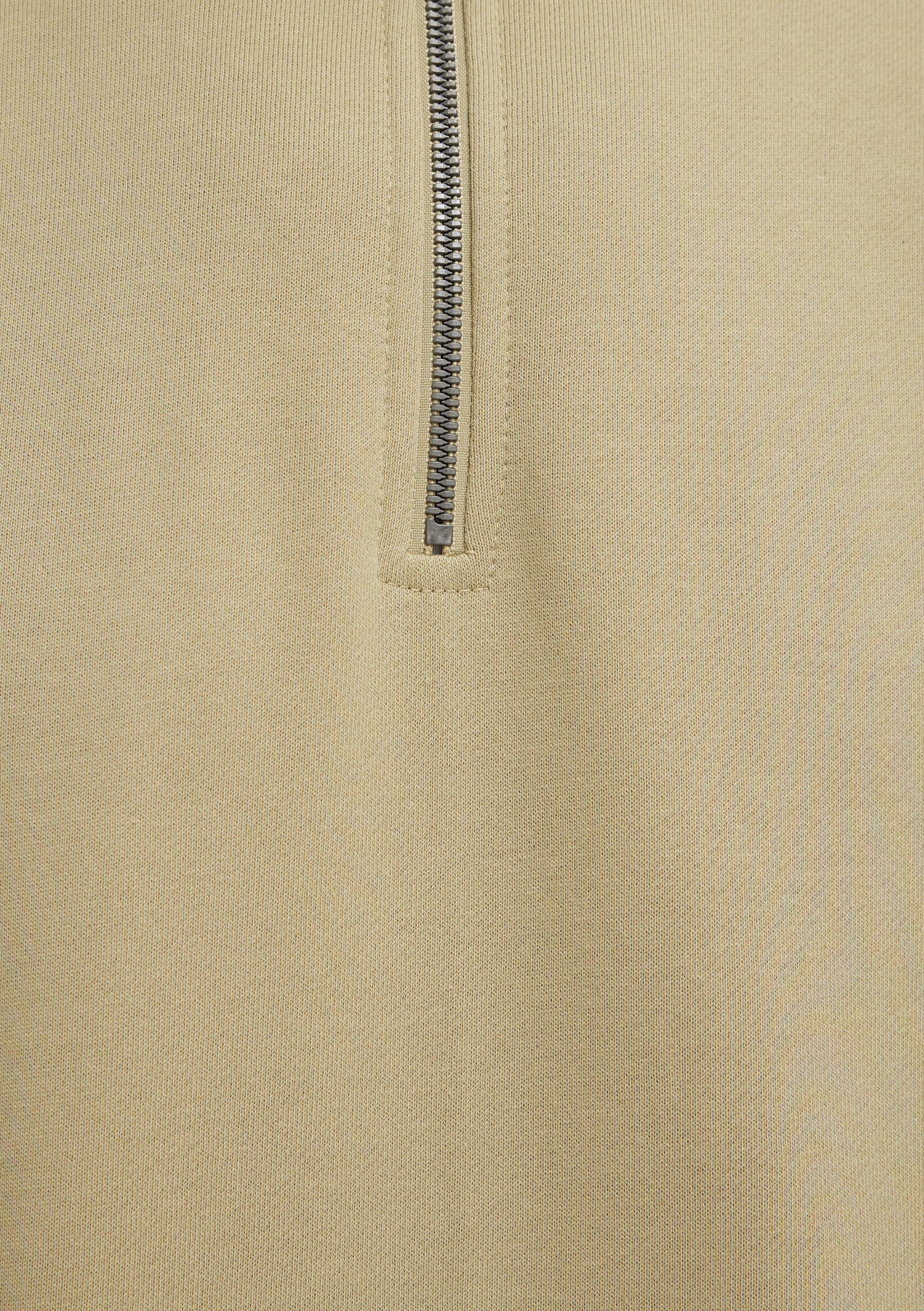  Mavi Yarı Fermuarlı Basic Bej Sweatshirt 0S10419-70204